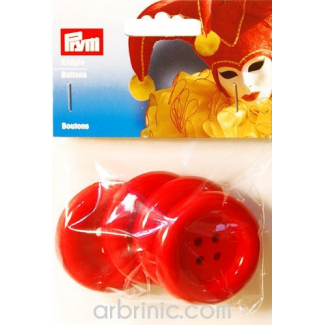 Plastic Buttons 50mm - Red (4 pieces)