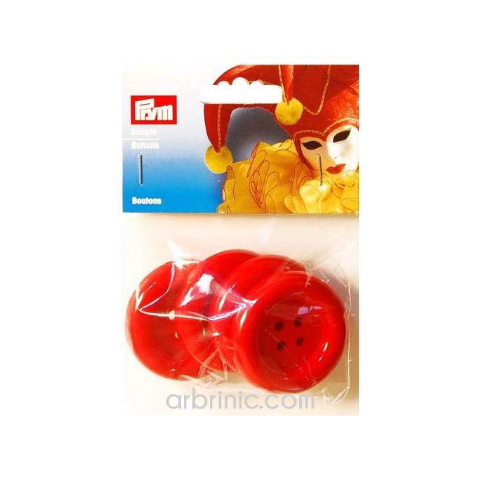Plastic Buttons 50mm - Red (4 pieces)