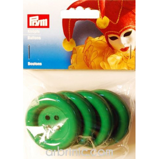 Boutons déguisement 50mm - Vert (4 boutons)