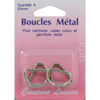 D-ring metal buckles 20mm (x4)