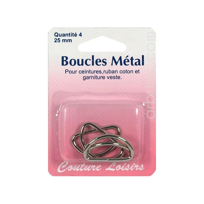 D-ring metal buckles 25mm (x4)