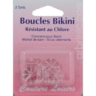 Bikini clear buckles 12mm (x2 sets)