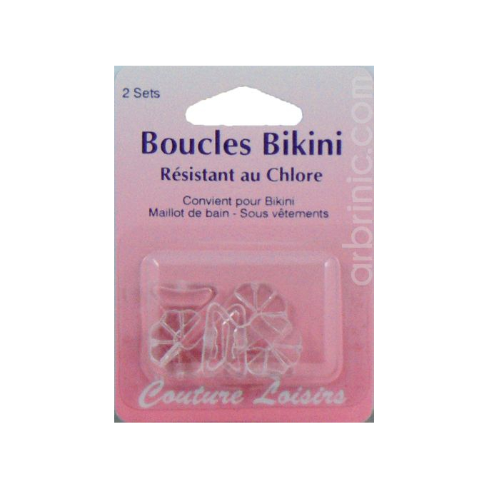 Bikini clear buckles 12mm (x2 sets)