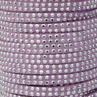 Sued cord 5mm rhinestones Lavendar (1m)