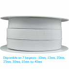 Ribbed Elastic White 20mm (25m roll)