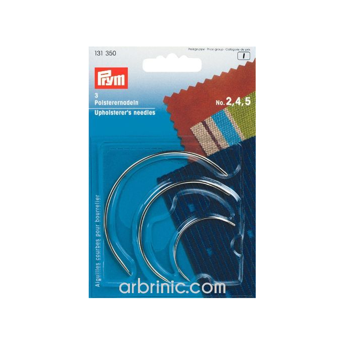 Aiguilles courbes pour bourrelier Taille 2,4,5 PRYM (x3)