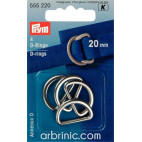 D-rings PRYM 20mm Silver (4x)