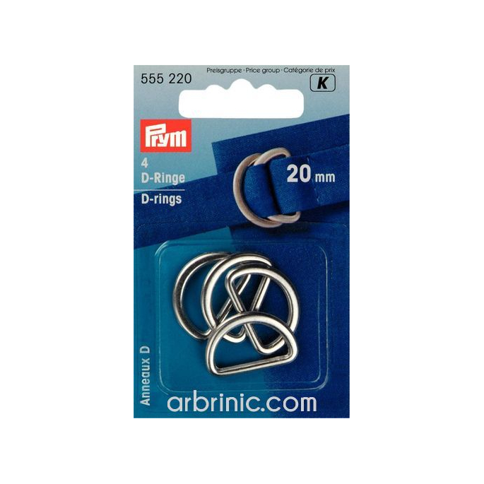 D-rings PRYM 20mm Silver (4x)