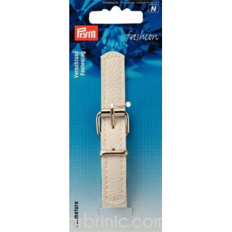 leather imitation Strap Buckle Clasp White