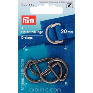 D-rings PRYM 20mm Antique Silver (4x)