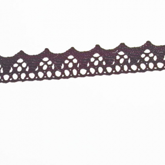 Dentelle 100% coton 15mm Noir (au mètre)