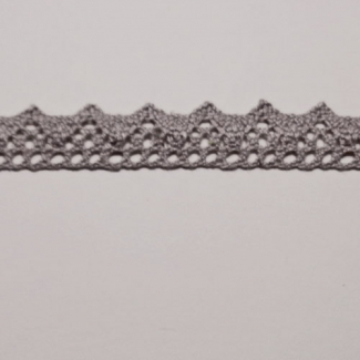 Lace ribbon 100% cotton 15mm Grey (by meter)