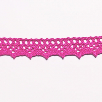 Dentelle 100% coton 15mm Fushia (au mètre)