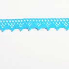 Lace ribbon 100% cotton 15mm Turquoise (by meter)