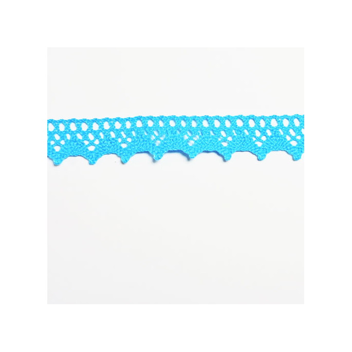 Lace ribbon 100% cotton 15mm Turquoise (by meter)