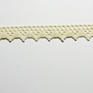 Lace ribbon 100% cotton 15mm Eggshell (by meter)