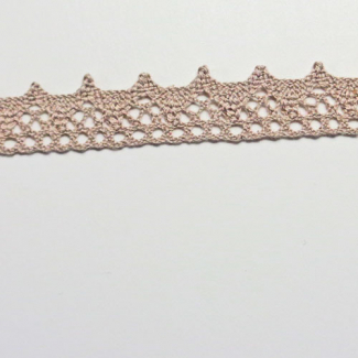 Lace ribbon 100% cotton 15mm Taupe (by meter)