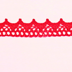 Dentelle 100% coton 15mm Rouge (au mètre)