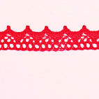 Lace ribbon 100% cotton 15mm Red (by meter)