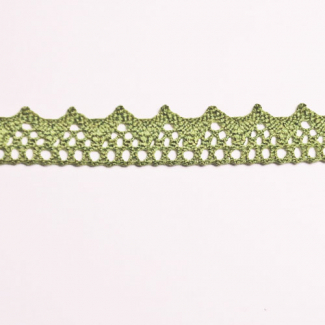 Lace ribbon 100% cotton 15mm Khaki (by meter)