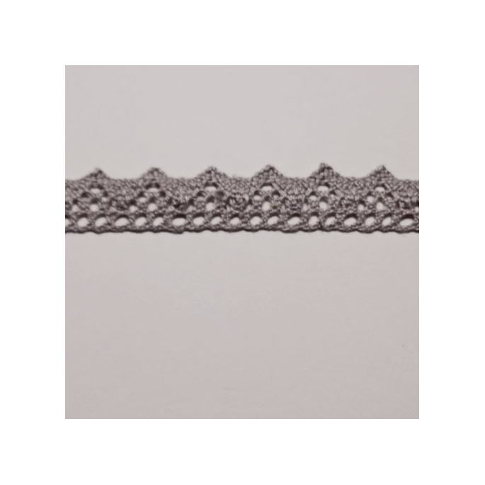 Lace ribbon 100% cotton 8mm Grey (by meter)