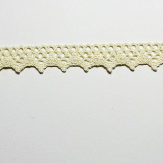 Lace ribbon 100% cotton 8mm Eggshell (by meter)