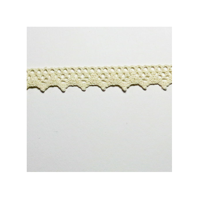 Lace ribbon 100% cotton 8mm Eggshell (by meter)