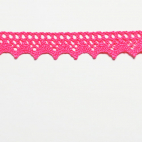 Lace ribbon 100% cotton 15mm Flashy Pink (by meter)