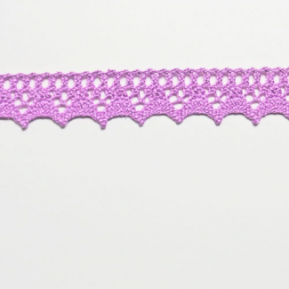 Dentelle 100% coton 15mm Mauve (au mètre)