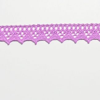Lace ribbon 100% cotton 15mm Lilac (by meter)