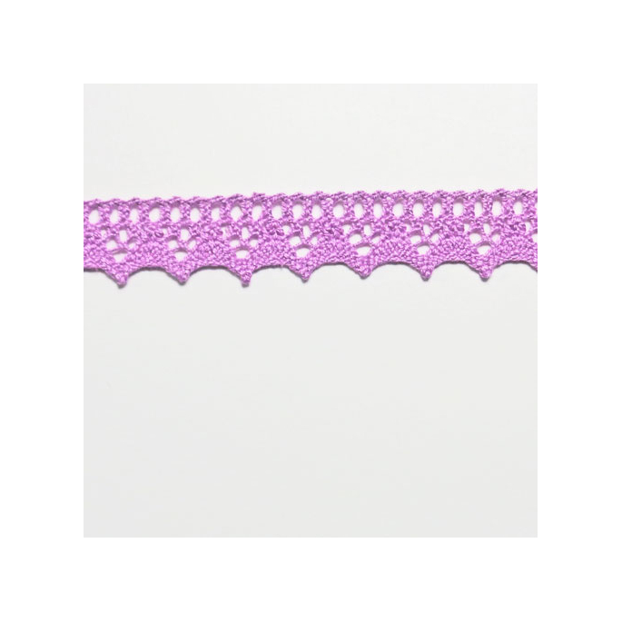 Dentelle 100% coton 15mm Mauve (au mètre)