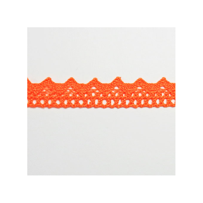 Dentelle 100% coton 15mm Orange (au mètre)