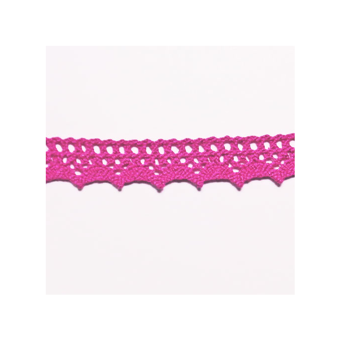 Lace ribbon 100% cotton 8mm Fushia (by meter)