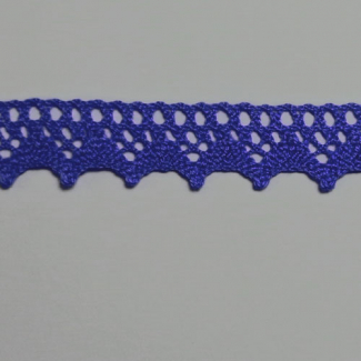 Lace ribbon 100% cotton 8mm Navy (by meter)