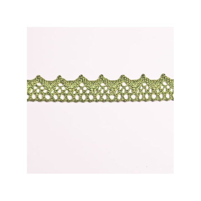 Lace ribbon 100% cotton 8mm Khaki (by meter)