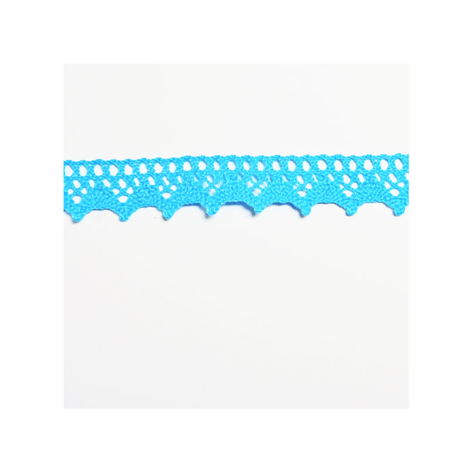 Lace ribbon 100% cotton 8mm Turquoise (by meter)