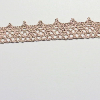 Lace ribbon 100% cotton 8mm Taupe (by meter)