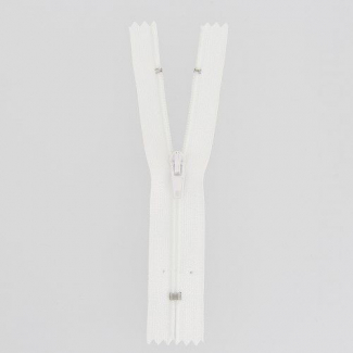 Nylon finished zipper White