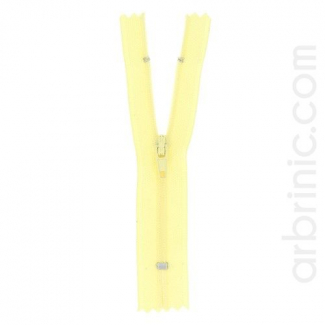 Fermeture fine nylon NS 10cm Jaune Clair