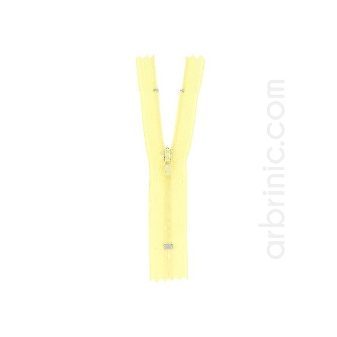 Fermeture fine nylon NS 10cm Jaune Clair