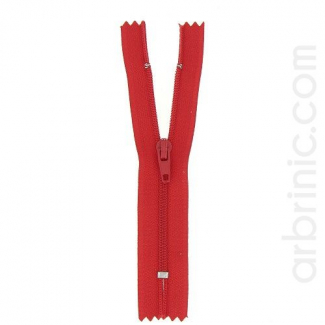 Nylon finished zipper 10cm Red