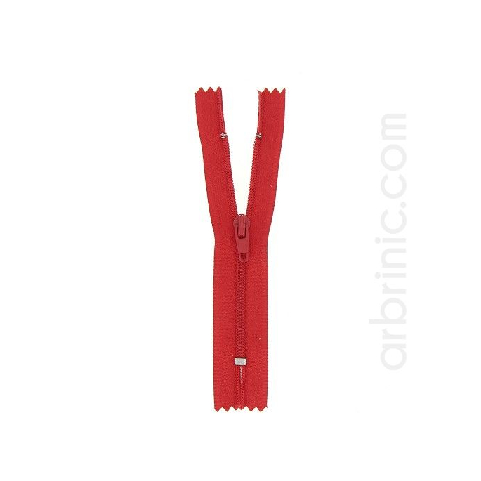 Nylon finished zipper 10cm Red