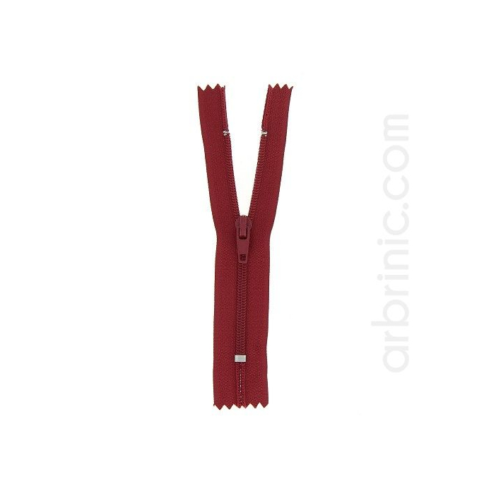 Fermeture fine nylon NS 10cm Rouge Foncé