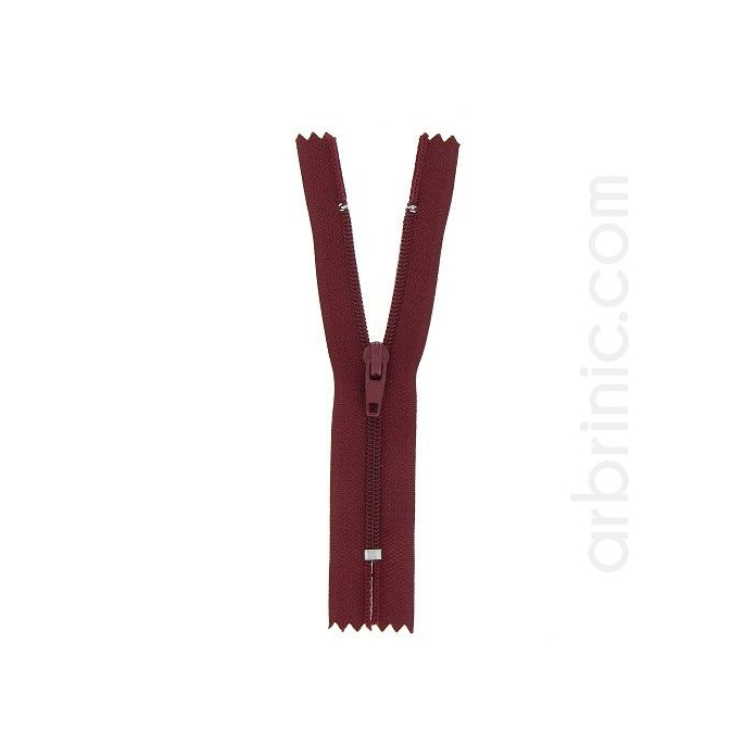 Nylon finished zipper 10cm Burgundy