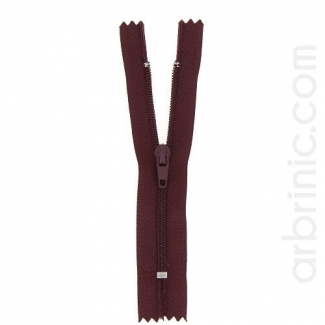 Fermeture fine nylon NS 10cm Aubergine