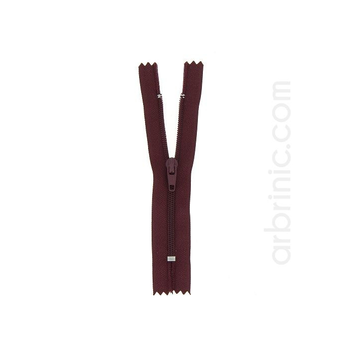 Fermeture fine nylon NS 10cm Aubergine