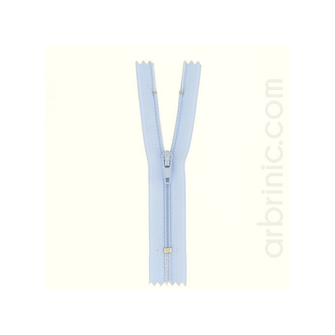 Fermeture fine nylon NS 10cm Bleu Ciel