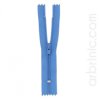 Fermeture fine nylon NS 10cm Bleu de France