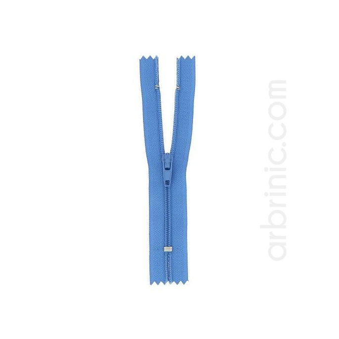 Fermeture fine nylon NS 10cm Bleu de France