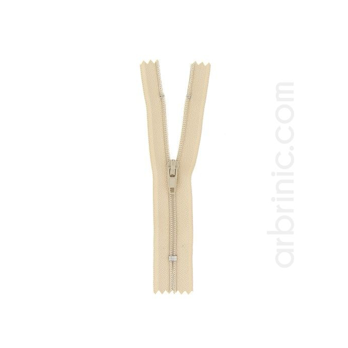 Nylon finished zipper 10cm Light Beige